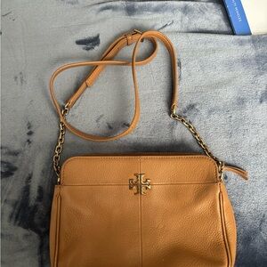 Tory Burch Camel Leather Crossbody Bag